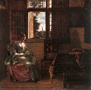 HOOCH, Pieter de Woman Reading a Letter s china oil painting reproduction